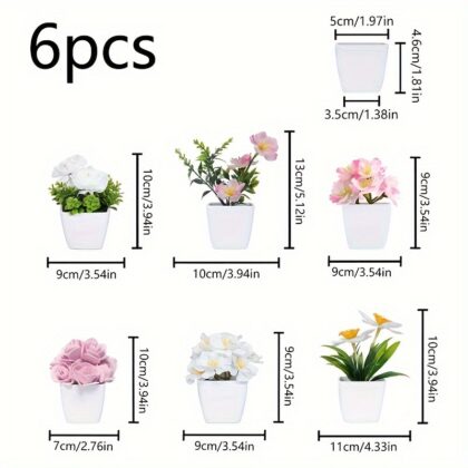 6 pack   artificial potted plants plastic   succulent bonsai for home office bedroom hotel decor versatile for christmas easter thanksgiving st patricks day graduation   – home & kitchen – Temu Pakistan – Style : Mini potting mix – Quantity : 6pcs